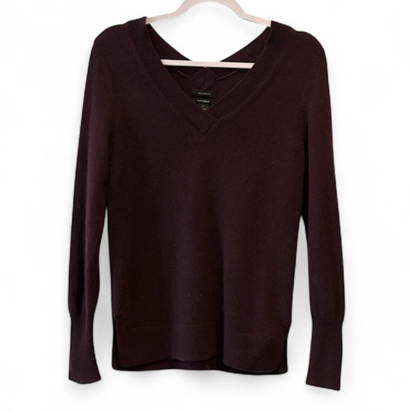 Halogen 100% Cashmere Burgundy V-Neck Sweater Size XS - Picture 2 of 8